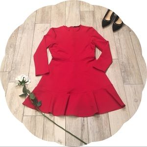 Red Zara Long Sleeved Dress